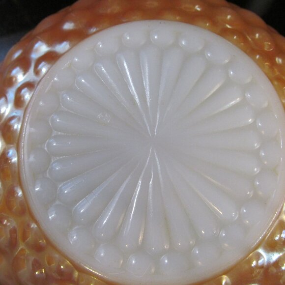 Vintage Anchor Hocking Iridescent Orange Bubble Glass Bowl 8.25" Fantastic Cond - Picture 8 of 14